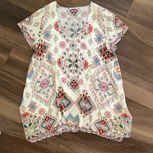 Johnny Was Print Silk Tunic